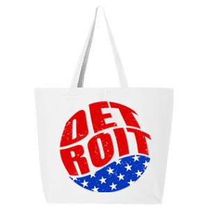 Patriotic Red White Blue Detroit Emblem 25L Jumbo Tote