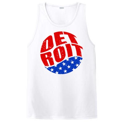 Patriotic Red White Blue Detroit Emblem PosiCharge Competitor Tank