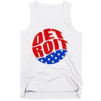 Patriotic Red White Blue Detroit Emblem Tank Top