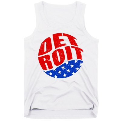 Patriotic Red White Blue Detroit Emblem Tank Top