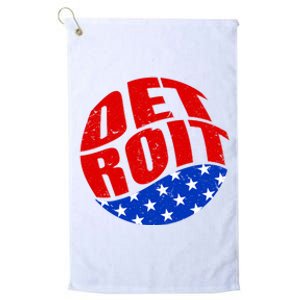 Patriotic Red White Blue Detroit Emblem Platinum Collection Golf Towel