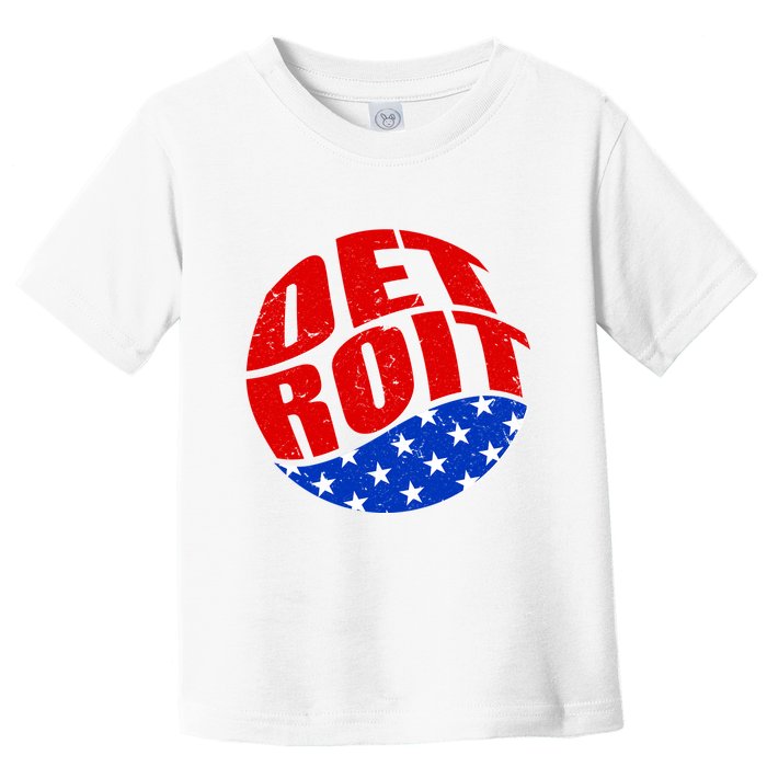 Patriotic Red White Blue Detroit Emblem Toddler T-Shirt