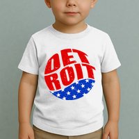 Patriotic Red White Blue Detroit Emblem Toddler T-Shirt