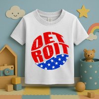 Patriotic Red White Blue Detroit Emblem Toddler T-Shirt
