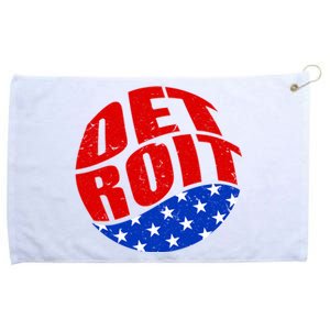 Patriotic Red White Blue Detroit Emblem Grommeted Golf Towel