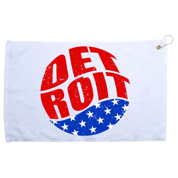 Patriotic Red White Blue Detroit Emblem Grommeted Golf Towel