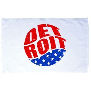 Patriotic Red White Blue Detroit Emblem Microfiber Hand Towel