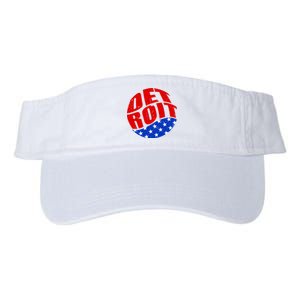 Patriotic Red White Blue Detroit Emblem Valucap Bio-Washed Visor