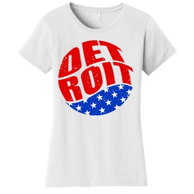 Patriotic Red White Blue Detroit Emblem Women's T-Shirt