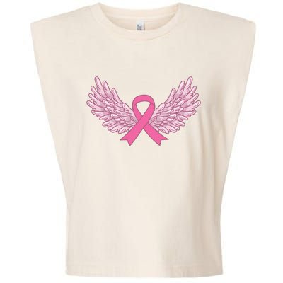 Pink Ribbon Wings Breast Cancer Awareness Garment-Dyed Women's Muscle Tee