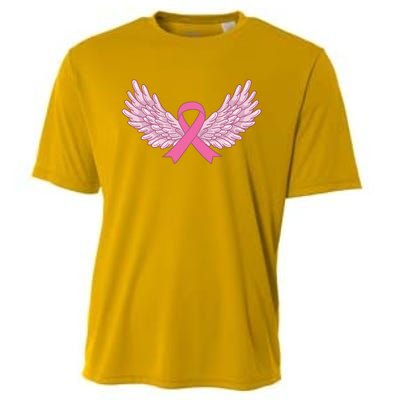 Pink Ribbon Wings Breast Cancer Awareness Cooling Performance Crew T-Shirt