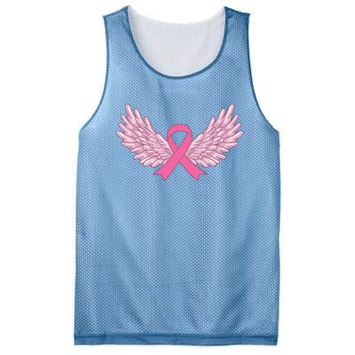 Pink Ribbon Wings Breast Cancer Awareness Mesh Reversible Basketball Jersey Tank