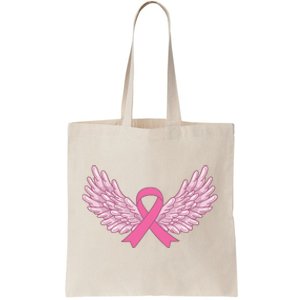 Pink Ribbon Wings Breast Cancer Awareness Tote Bag