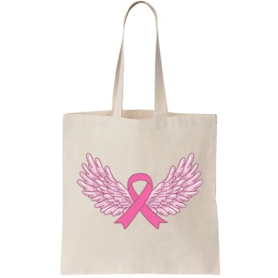 Pink Ribbon Wings Breast Cancer Awareness Tote Bag