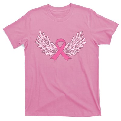 Pink Ribbon Wings Breast Cancer Awareness T-Shirt