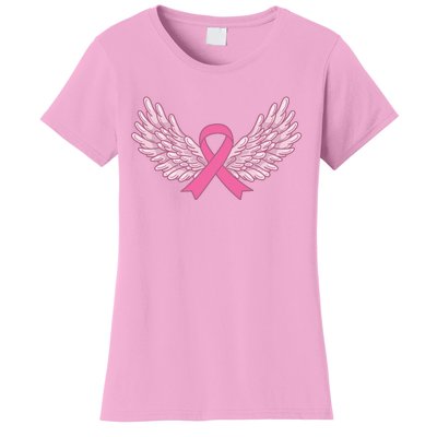 Pink Ribbon Wings Breast Cancer Awareness Women's T-Shirt