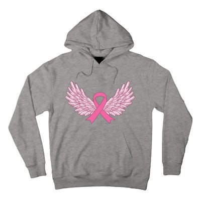 Pink Ribbon Wings Breast Cancer Awareness Tall Hoodie