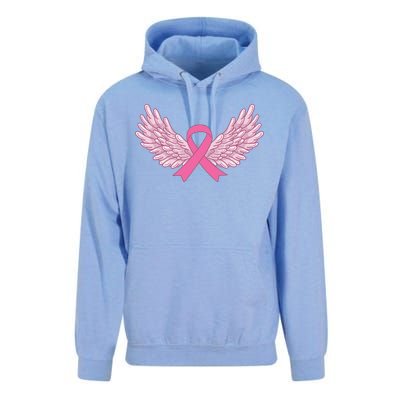 Pink Ribbon Wings Breast Cancer Awareness Unisex Surf Hoodie