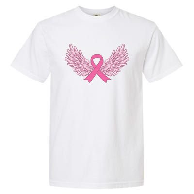 Pink Ribbon Wings Breast Cancer Awareness Garment-Dyed Heavyweight T-Shirt