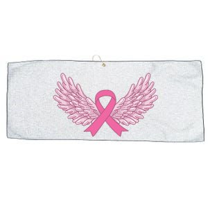 Pink Ribbon Wings Breast Cancer Awareness Large Microfiber Waffle Golf Towel