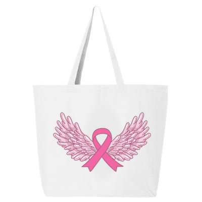 Pink Ribbon Wings Breast Cancer Awareness 25L Jumbo Tote