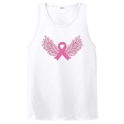 Pink Ribbon Wings Breast Cancer Awareness PosiCharge Competitor Tank