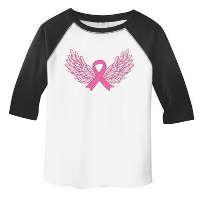 Pink Ribbon Wings Breast Cancer Awareness Toddler Fine Jersey T-Shirt