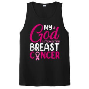 Pink Ribbon Warrior My God Is Stronger Than Breast Cancer Great Gift PosiCharge Competitor Tank