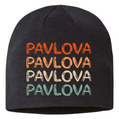 PAVLOVA Retro word art of favorite comfort foods dessert Sustainable Beanie