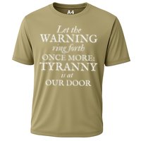 Patriotic Revolutionary War Warning Tyranny Is At Our Door Cooling Performance Crew T-Shirt