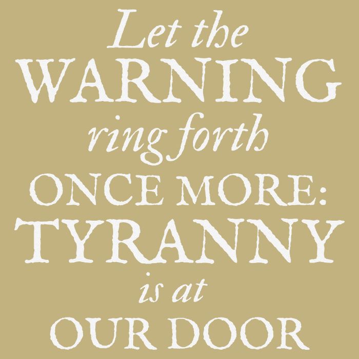 Patriotic Revolutionary War Warning Tyranny Is At Our Door Cooling Performance Crew T-Shirt