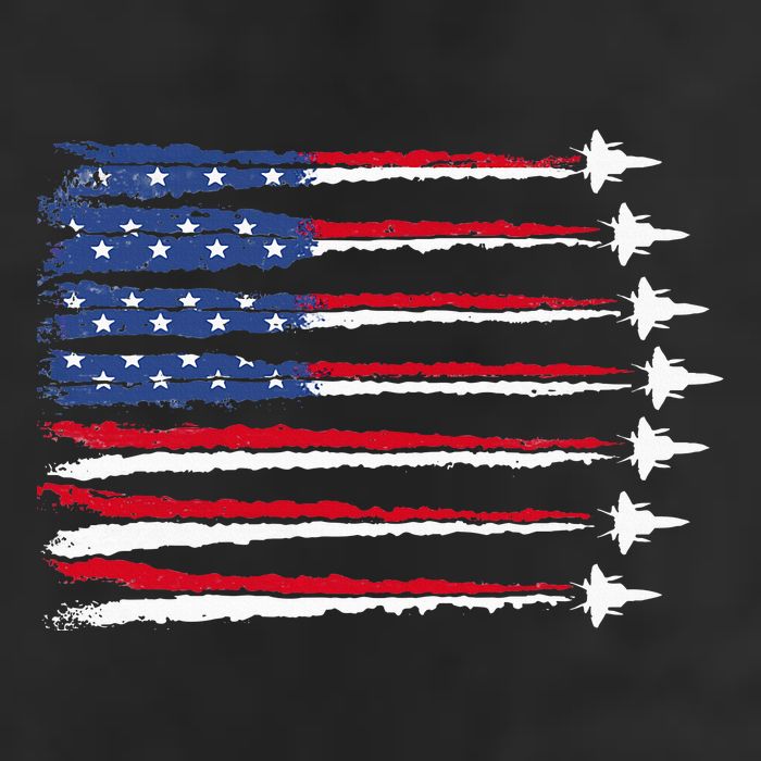Patriotic Red White Blue Usa Flag Fighter Jets Veterans Day 7 Panel Mesh Trucker Snapback Hat