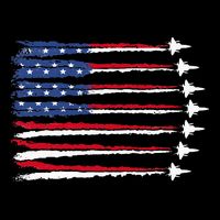 Patriotic Red White Blue Usa Flag Fighter Jets Veterans Day Cooling Performance Crew T-Shirt
