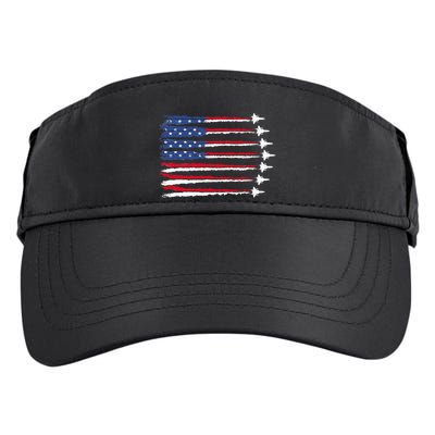 Patriotic Red White Blue Usa Flag Fighter Jets Veterans Day Adult Drive Performance Visor