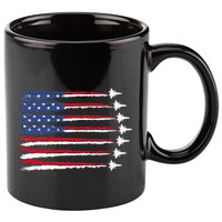 Patriotic Red White Blue Usa Flag Fighter Jets Veterans Day 11oz C Handle Ceramic Mug