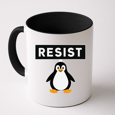 Penguin Resist Waddle Power Protest Vibes Coffee Mug