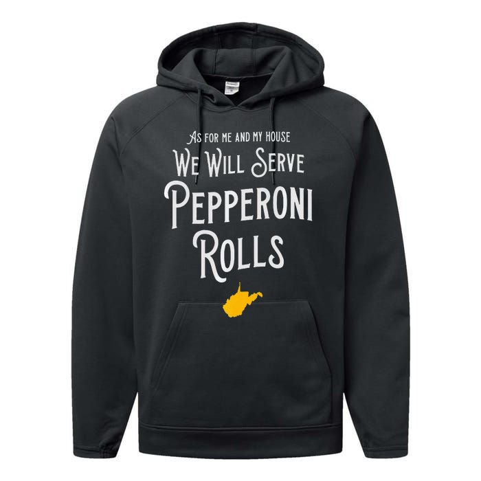 Pepperoni Rolls West Virginia Retro Wv Performance Fleece Hoodie