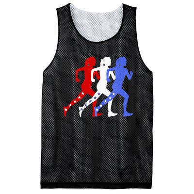 Patriotic Red White & Blue Stars Running Women N Runner Mesh Reversible Basketball Jersey Tank