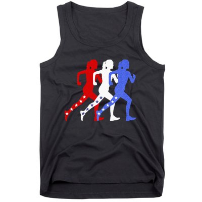 Patriotic Red White & Blue Stars Running Women N Runner Tank Top