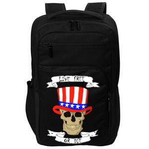 Patriotic Red White Blue Hat Skull 4th Of July Gift Impact Tech Backpack