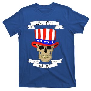 Patriotic Red White Blue Hat Skull 4th Of July Gift T-Shirt