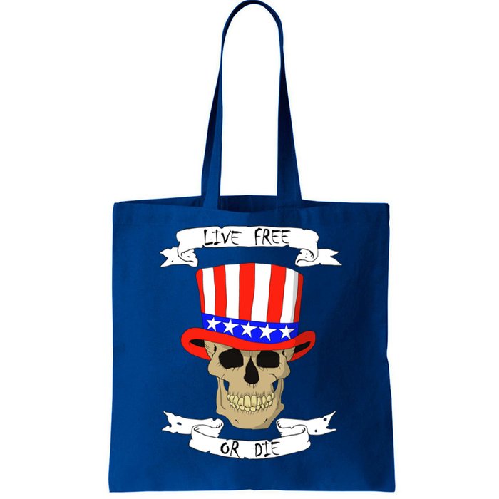 Patriotic Red White Blue Hat Skull 4th Of July Gift Tote Bag