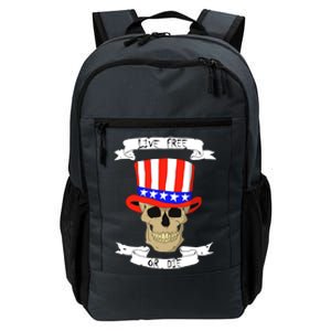 Patriotic Red White Blue Hat Skull 4th Of July Gift Daily Commute Backpack