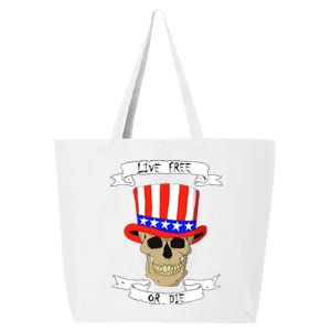 Patriotic Red White Blue Hat Skull 4th Of July Gift 25L Jumbo Tote