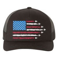 Patriotic Red White Blue Usa Flag Fighter Jets 4th Of July Yupoong Adult 5-Panel Trucker Hat