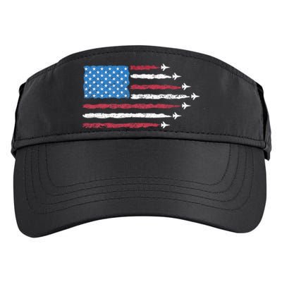 Patriotic Red White Blue Usa Flag Fighter Jets 4th Of July Adult Drive Performance Visor