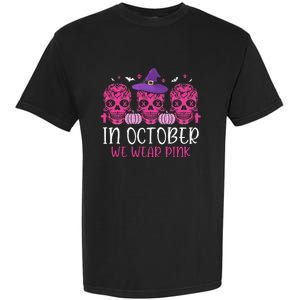 P.I.N.K Ribbon Witch Halloween Breast Cancer Garment-Dyed Heavyweight T-Shirt