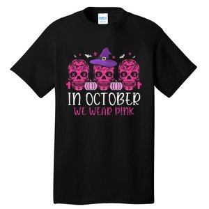 P.I.N.K Ribbon Witch Halloween Breast Cancer Tall T-Shirt