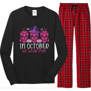 P.I.N.K Ribbon Witch Halloween Breast Cancer Long Sleeve Pajama Set