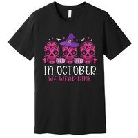 P.I.N.K Ribbon Witch Halloween Breast Cancer Premium T-Shirt